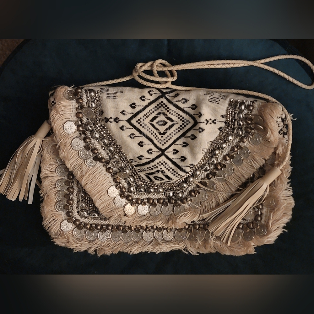 Shashi Bohemian Fringe Embellished Bag